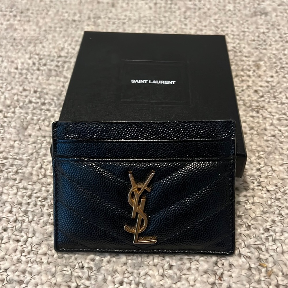 YSL Black Leather Card Holder
